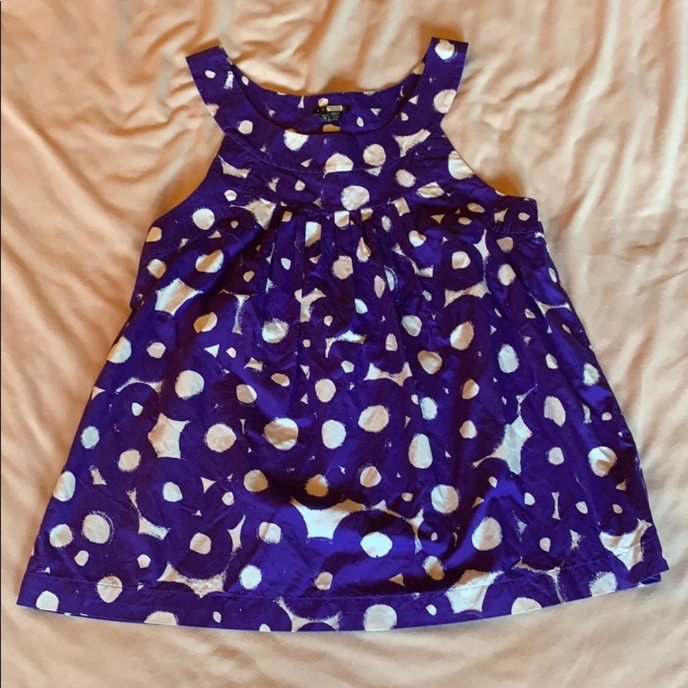 Theory purple patterned blouse size M